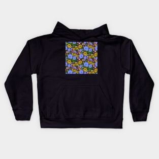 Blue Summer flowers Kids Hoodie